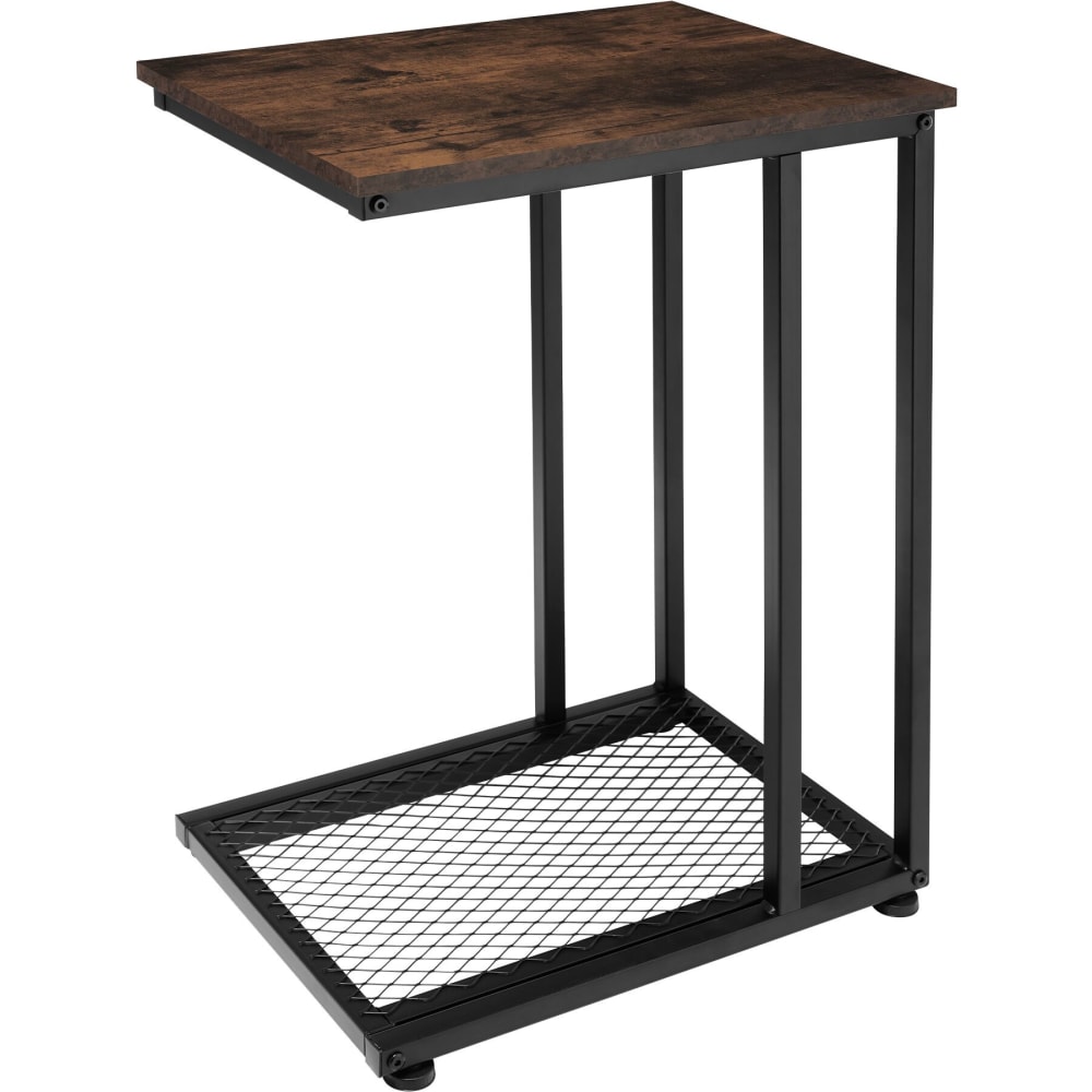Tavolino stile industriale 48 x 35 x 66 cm legno scuro - Tectake