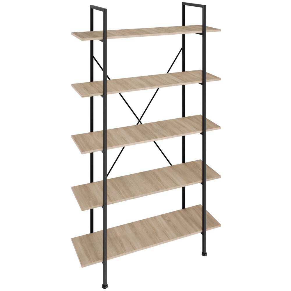 Étagère bibliothèque anti-basculement en panneau de fibres bois clair