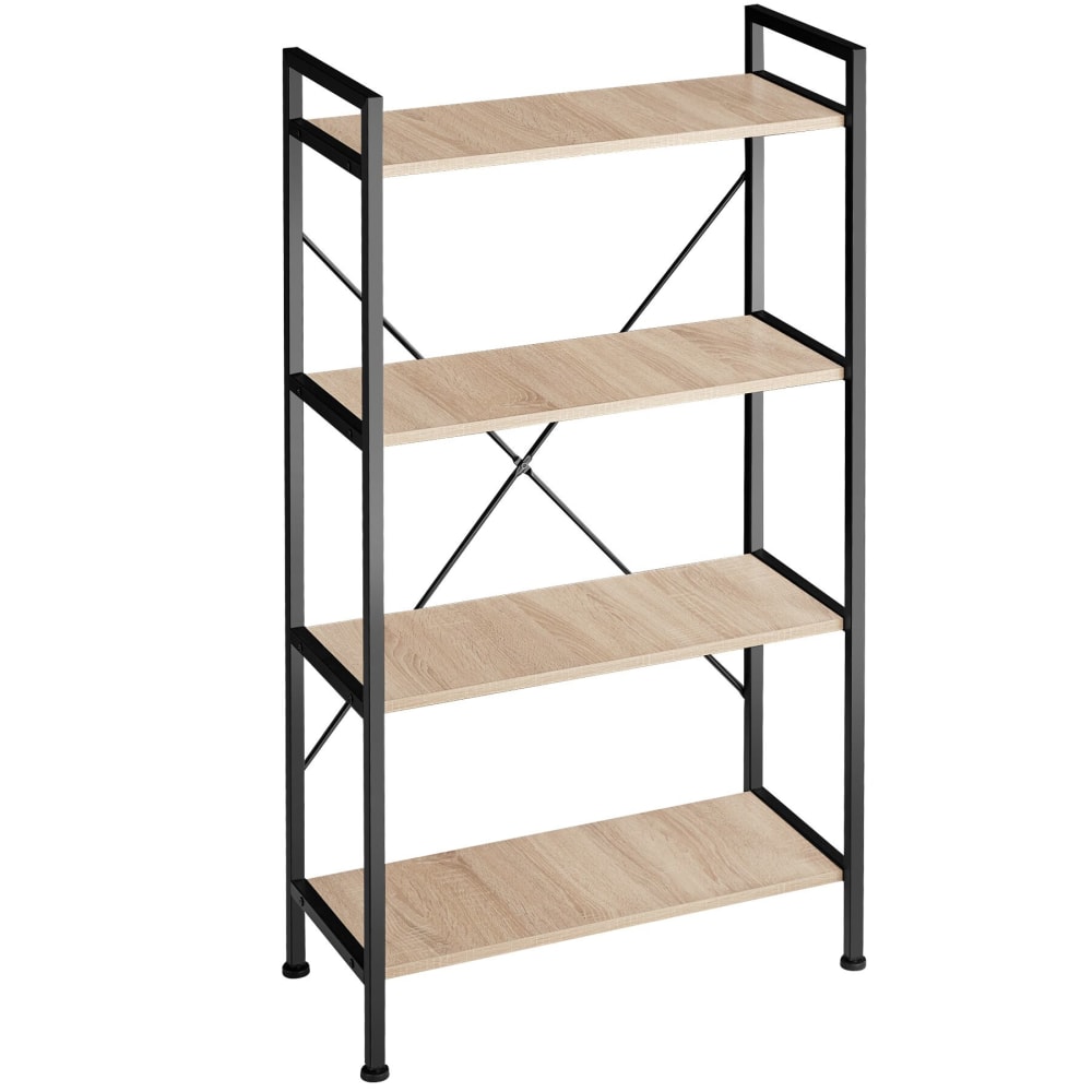 Scaffale stile industriale antiribaltamento legno chiaro -