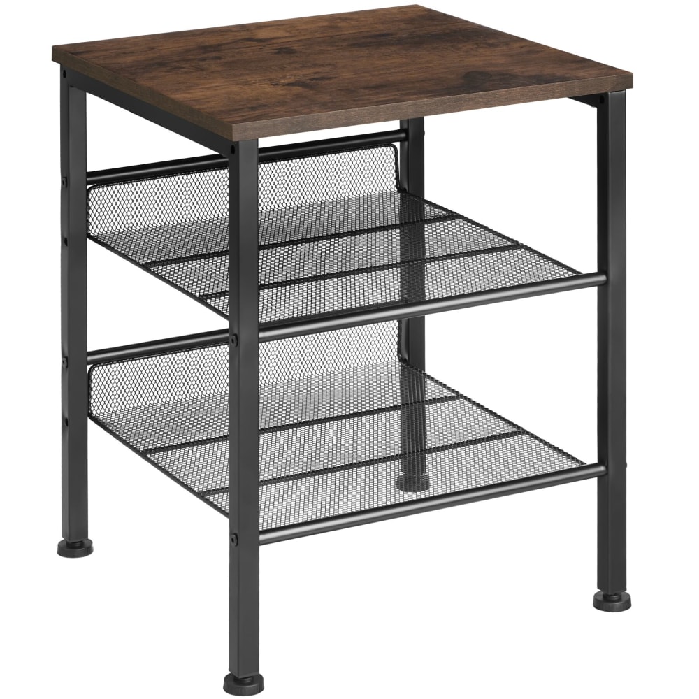 Table d'appoint 40,5 x 40 x 50,5 cm en panneau de fibres bois foncé Table d'appoint 40,5 x 40 x 50,5 cm en panneau de fibres bois foncé