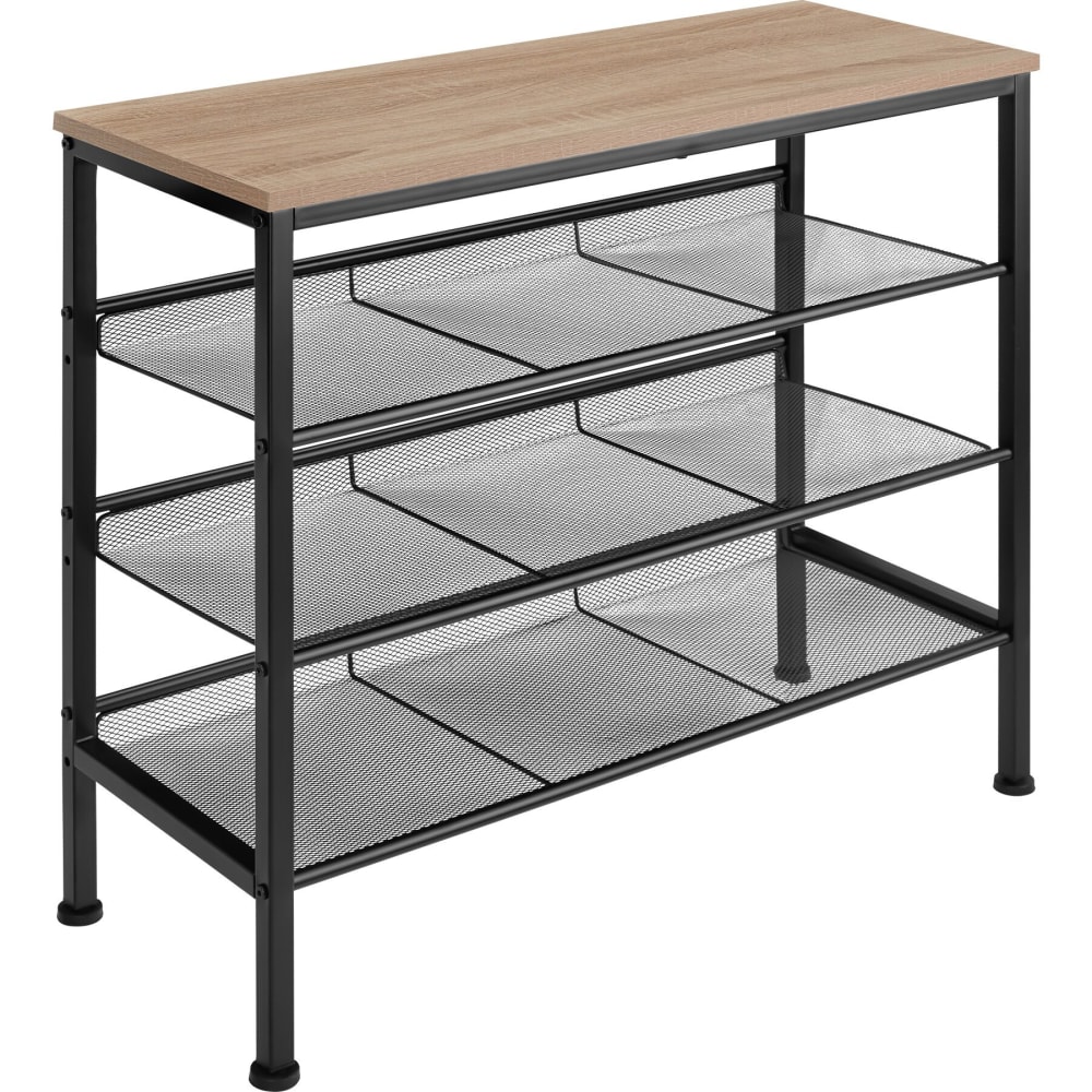 Étagère à chaussures 75,5x30,5x69,5 cm en panneau de fibres bois clair