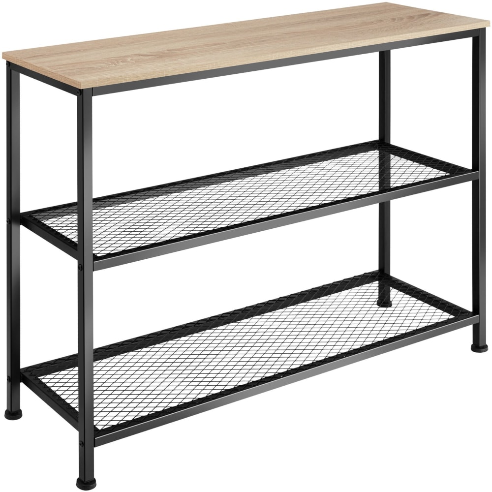 Console style industriel 100x30x81 cm en panneau de fibres bois clair