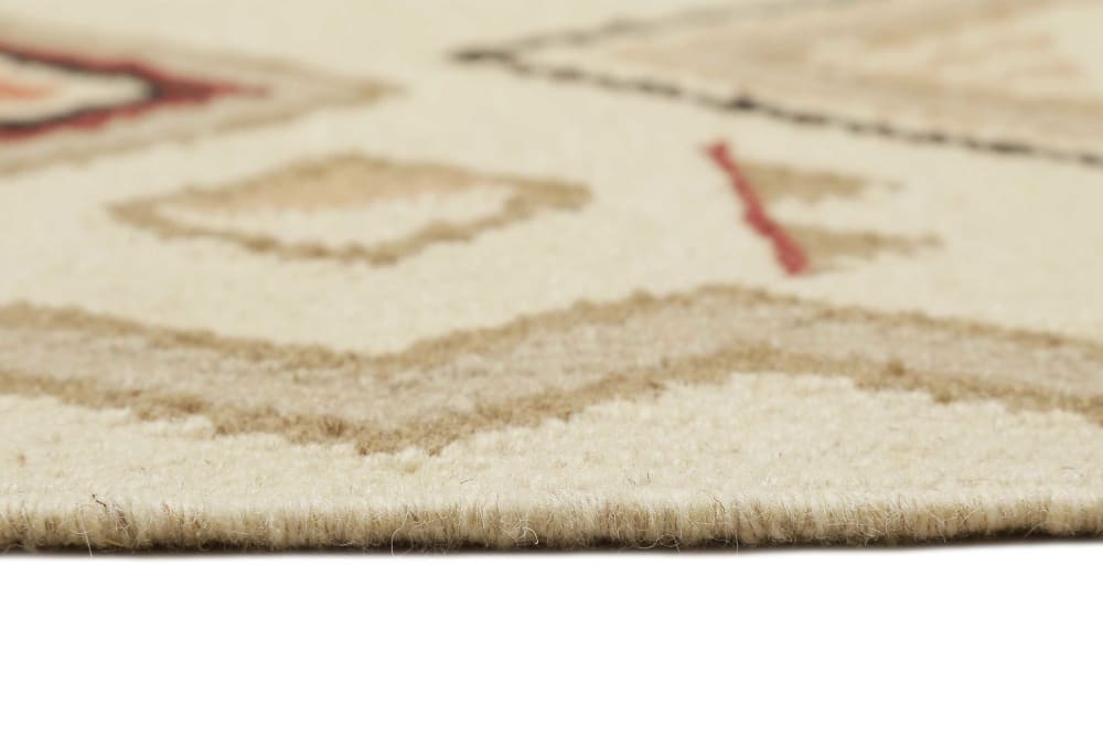 Tapis ethnique tissé main laine et coton tons de brun/beige 80x150 — vue 4
