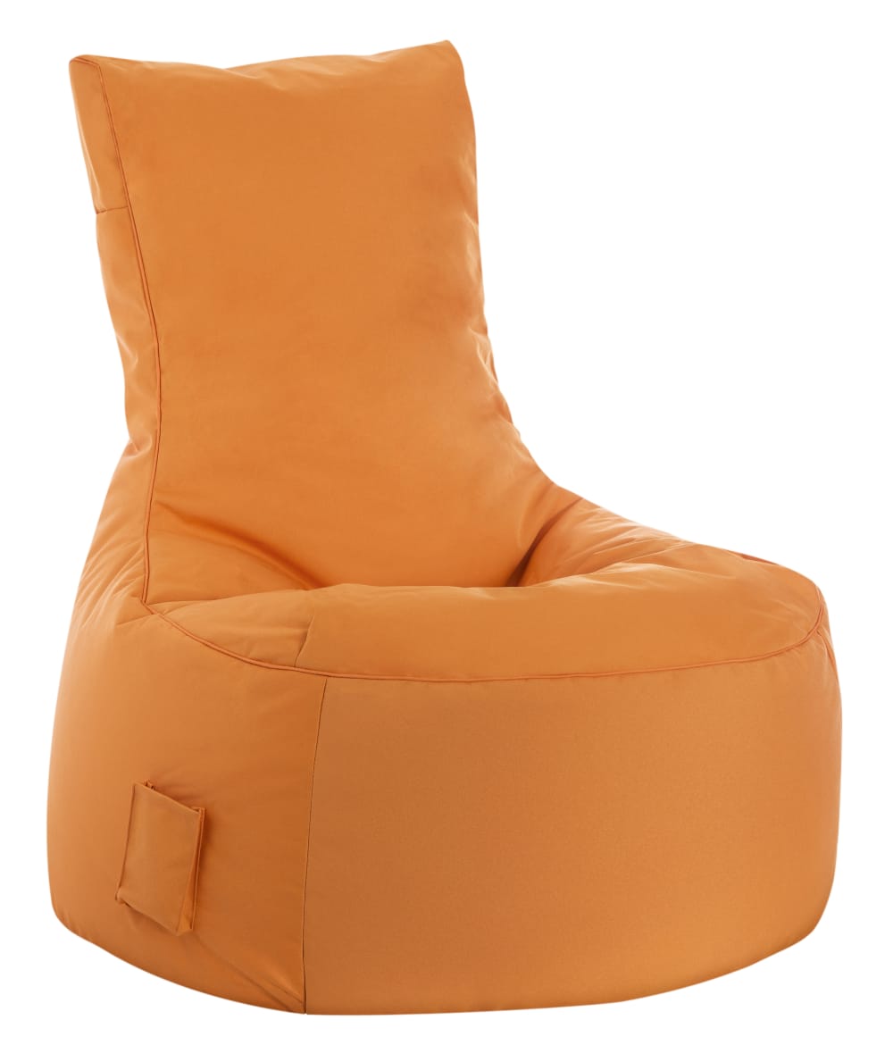 Pouf d'extérieur orange avec dossier 95x65x90 cm