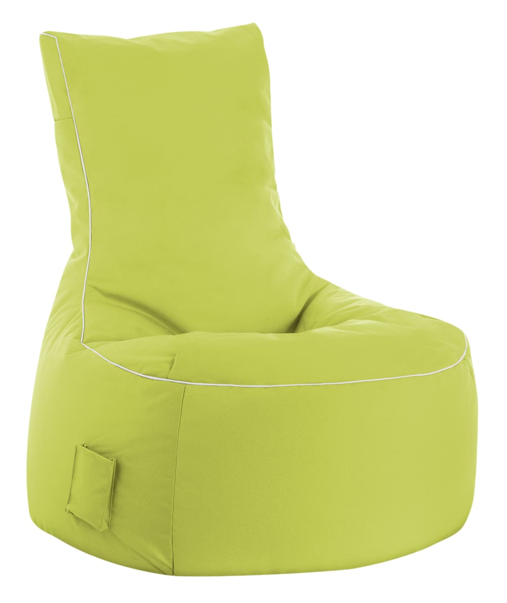 Pouf d'extérieur vert anis avec dossier 95x65x90 cm