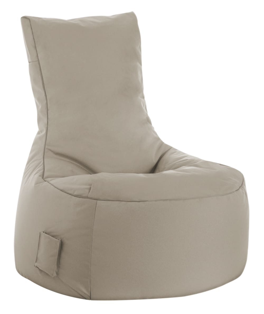 Pouf d'extérieur kaki avec dossier 95x65x90 cm