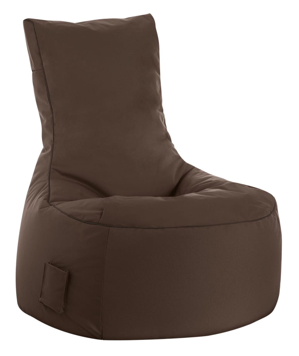 Pouf d'extérieur marron avec dossier 95x65x90 cm