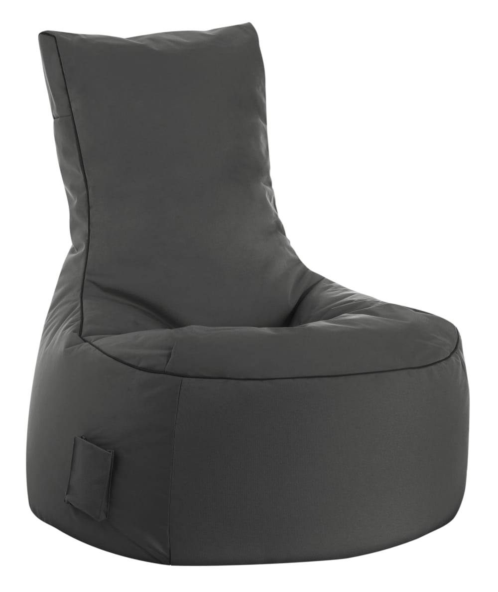 Pouf d'extérieur anthracite avec dossier 95x65x90 cm