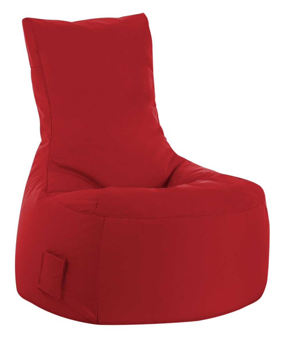 Pouf d'extérieur rouge avec dossier 95x65x90 cm