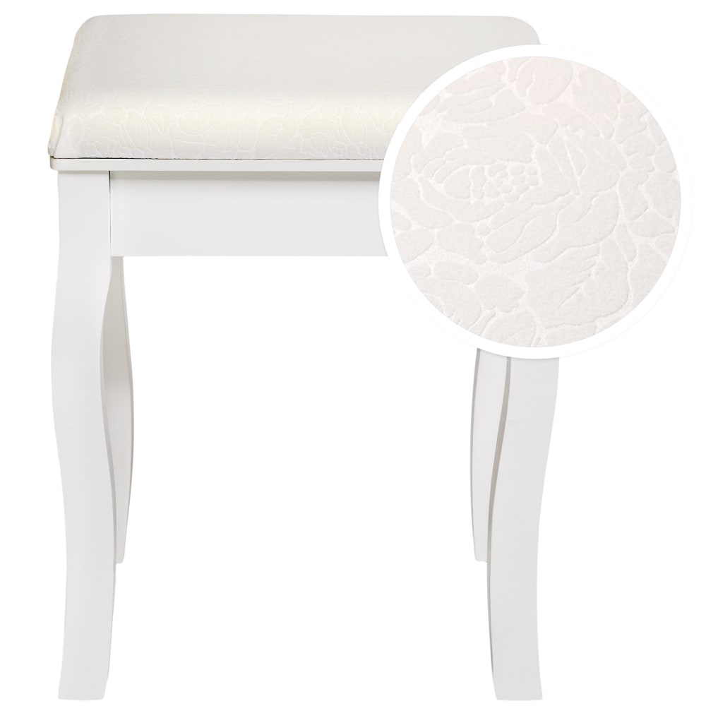 Tabouret pour coiffeuse bois table de maquillage vintage blanc