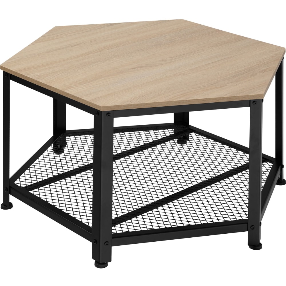 Tavolino da salotto esagonale legno chiaro - Tectake