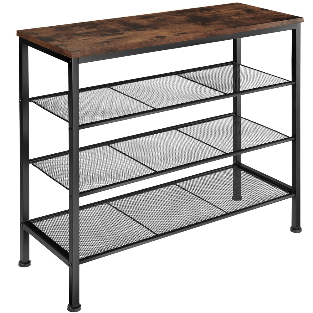 Étagère à chaussures en panneau de fibres 80,5x30,5x72,5 cm bois foncé Étagère à chaussures en panneau de fibres 80,5x30,5x72,5 cm bois foncé