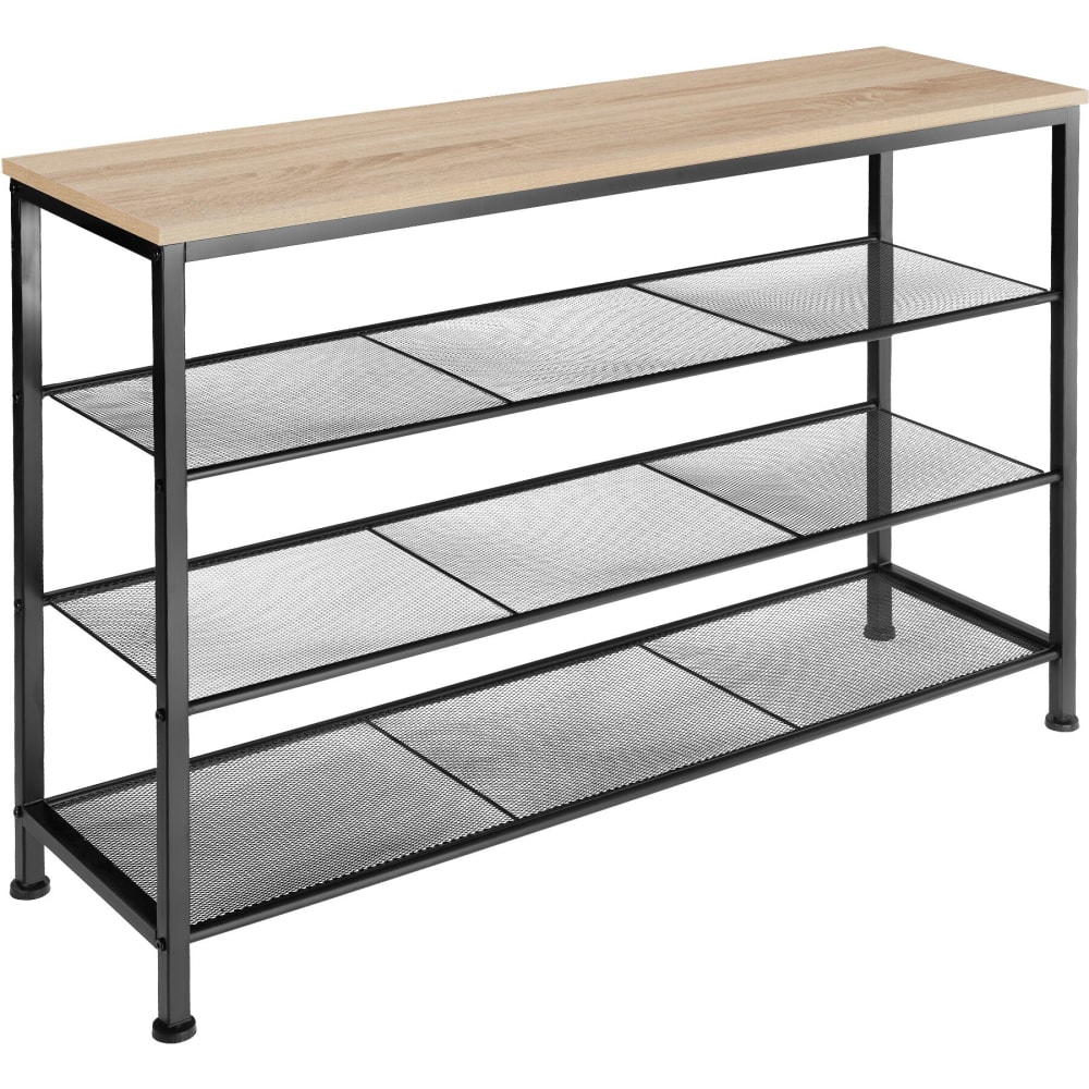 Étagère à chaussures style industriel 100x305x725cm bois clair