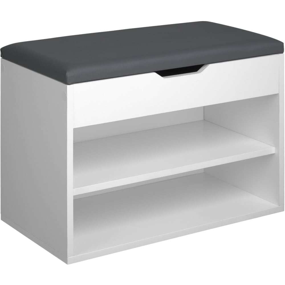 Scarpiera con cuscino bianca 60 x 30 x 43,5 cm - Tectake