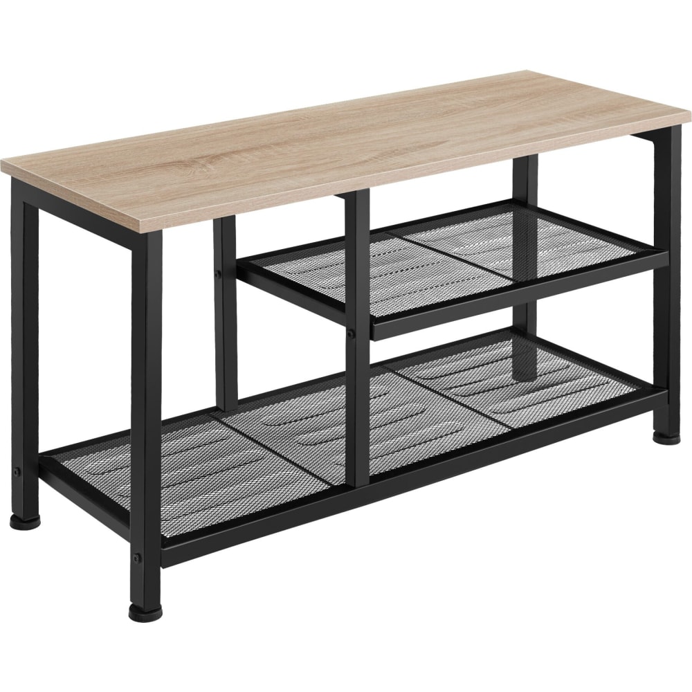 Étagère à chaussures en panneau de fibres 80 x 30 x 45,5 cm bois clair