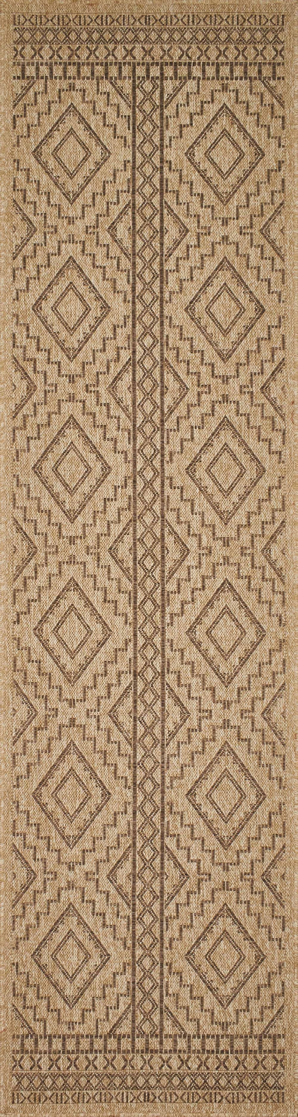 Tapis intérieur et extérieur aspect jute motif géométrique 80x300