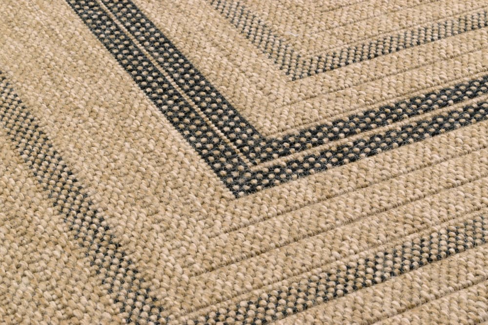 Tapis intérieur et extérieur effet jute motif noir 80x150 — vue 4