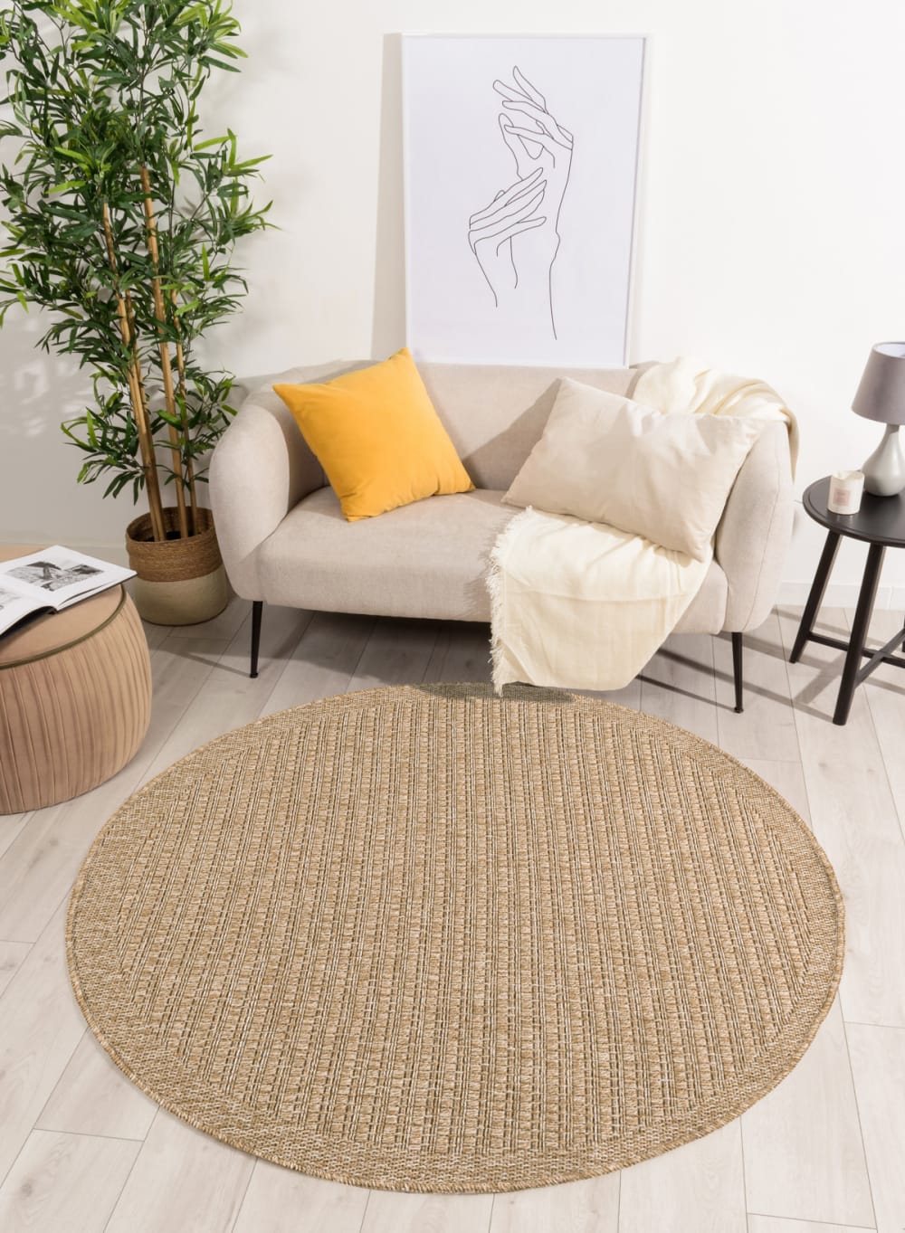 Tapis intérieur et extérieur aspect jute naturel diamètre 160 - Maisons du Monde