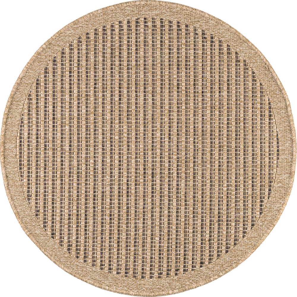 Alfombra de interior/exterior con aspecto de yute marrón diámetro 120
