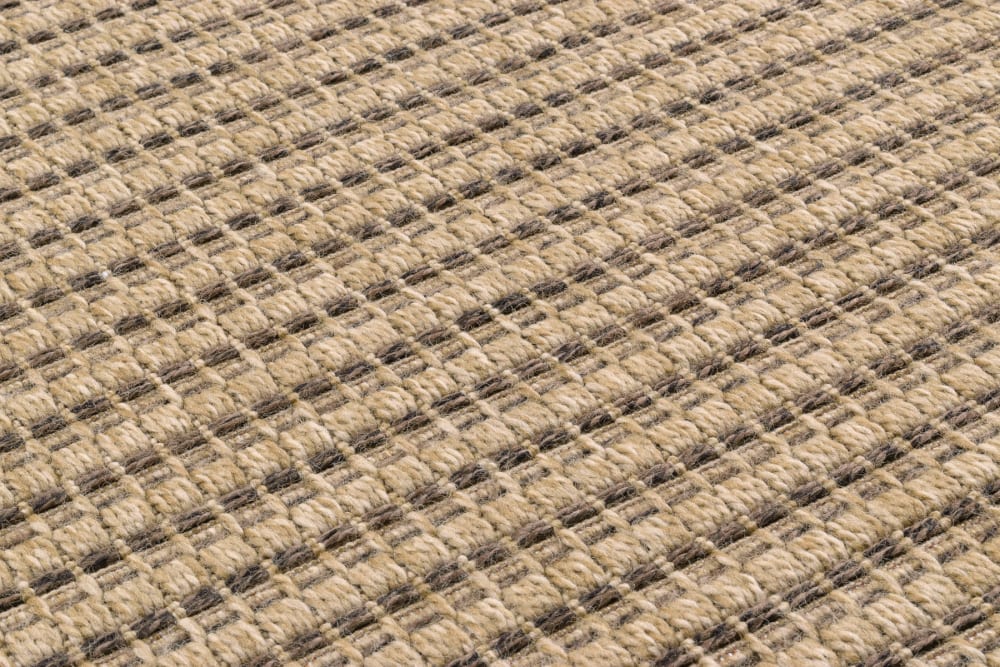 Tapis intérieur et extérieur aspect jute marron diamètre 120 — vue 4