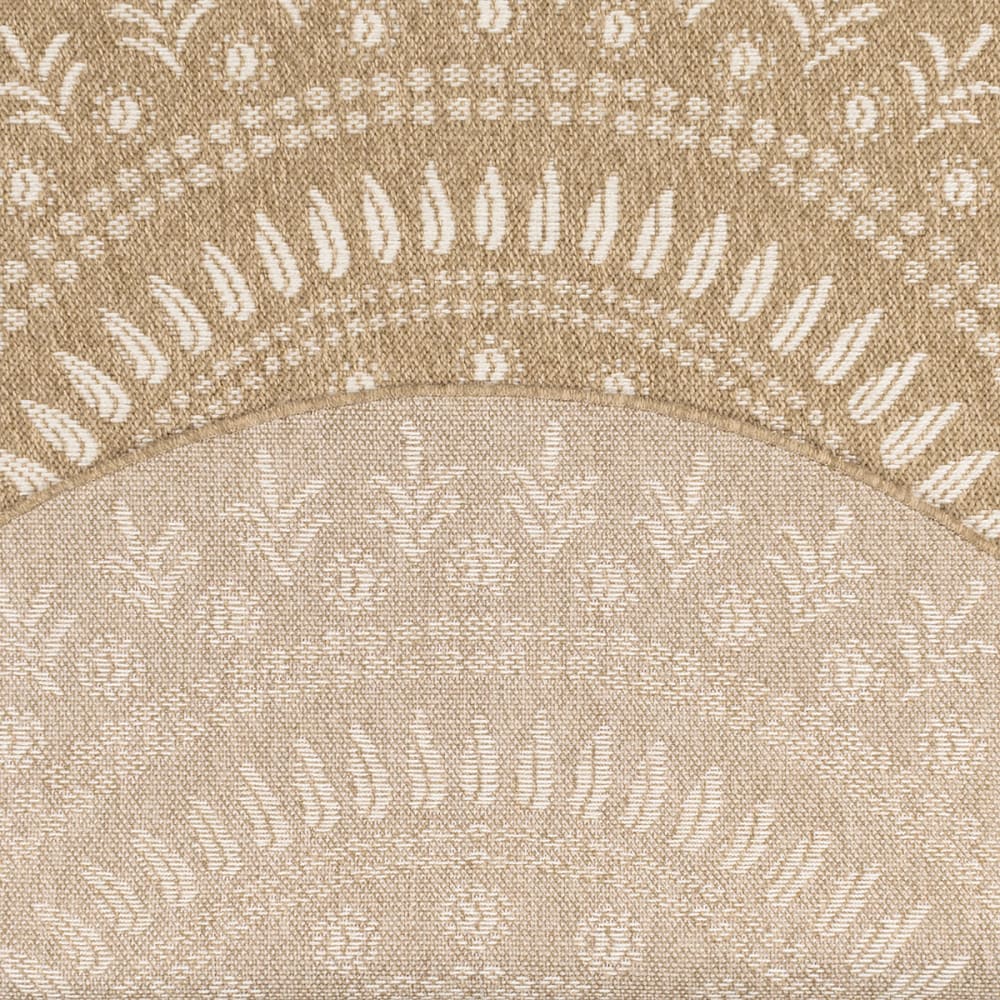 Tapis intérieur et extérieur effet jute oriental blanc diamètre 120 — vue 4