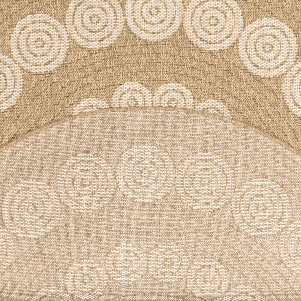 Tapis intérieur et extérieur effet jute géométrique blanc diamètre 80 — vue 4