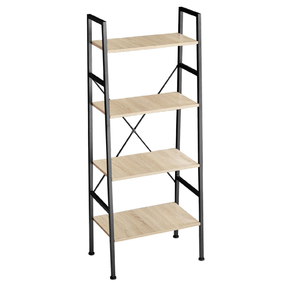 Mensola 4 livelli legno chiaro stile industriale 57,5x35,5x139cm - LEGNO