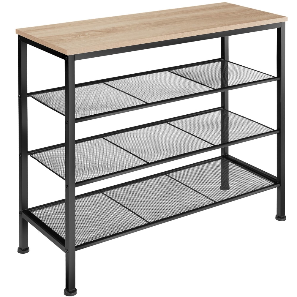 Étagère à chaussures en panneau de fibres 80,5x30,5x72,5 cm bois clair