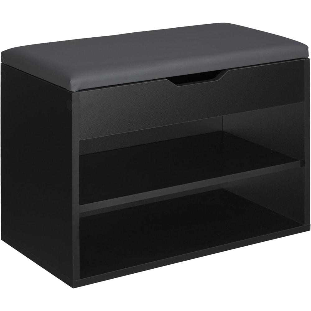 Scarpiera con cuscino nera 60 x 30 x 43,5 cm - Tectake