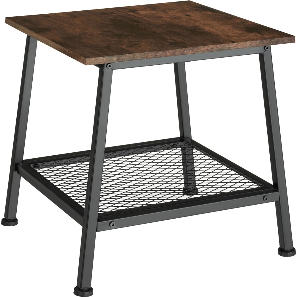 Table d'appoint 45,5 x 45 x 47 cm en panneau de fibres bois foncé Table d'appoint 45,5 x 45 x 47 cm en panneau de fibres bois foncé