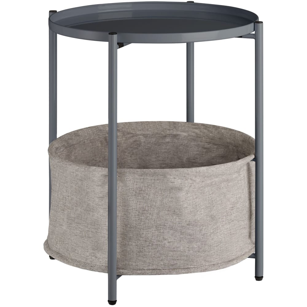 Tavolino in acciaio 45,5 x 45,5 x 53 cm grigio scuro - Tectake