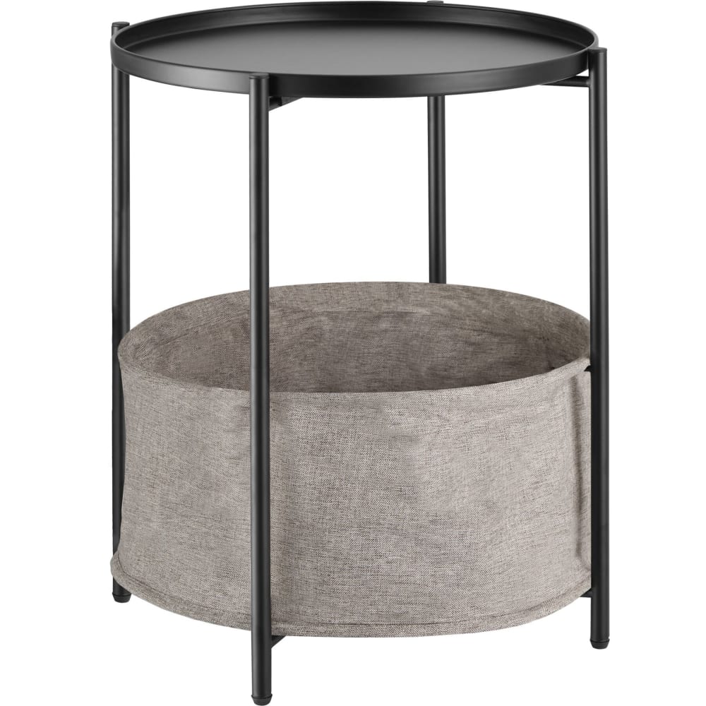 Table d'appoint en acier et polyester 45,5 x 45,5 x 53 cm noir Table d'appoint en acier et polyester 45,5 x 45,5 x 53 cm noir
