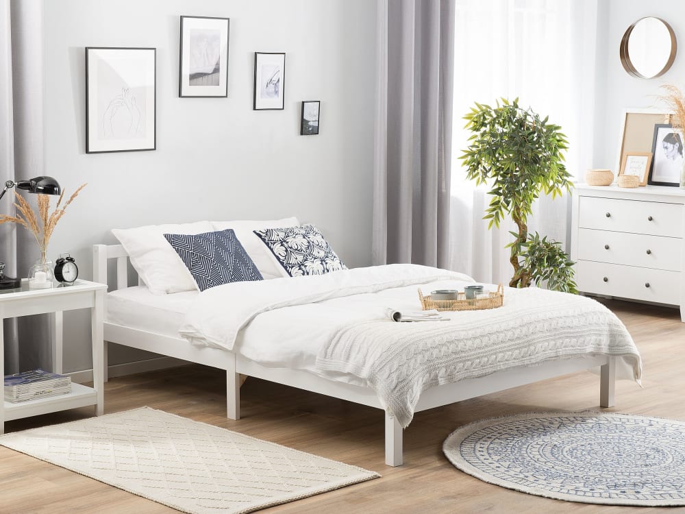 Doppelbett aus Holz 160x200, weiß - Maisons Du Monde