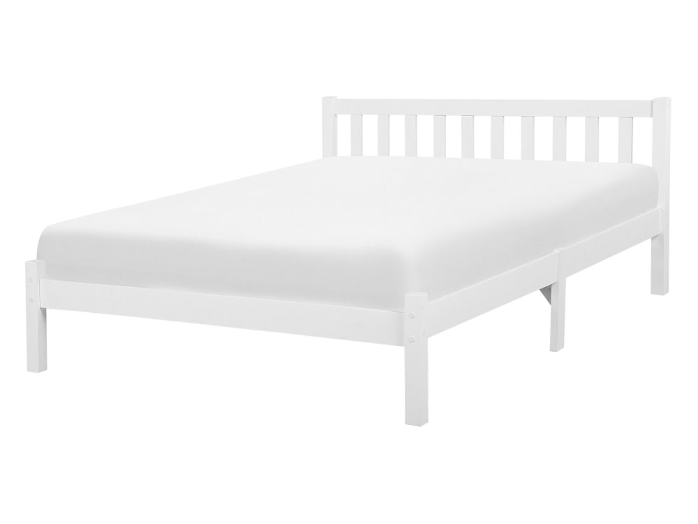 Doppelbett Aus Holz 140X200, Weiß