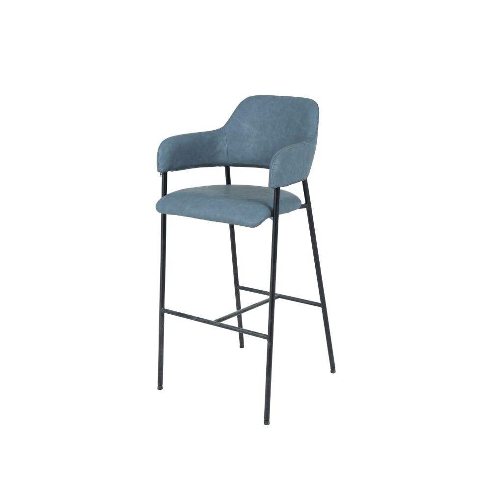 Set 2 taburetes azul marino con orejas. Patas metal negro. - Maisons du Monde