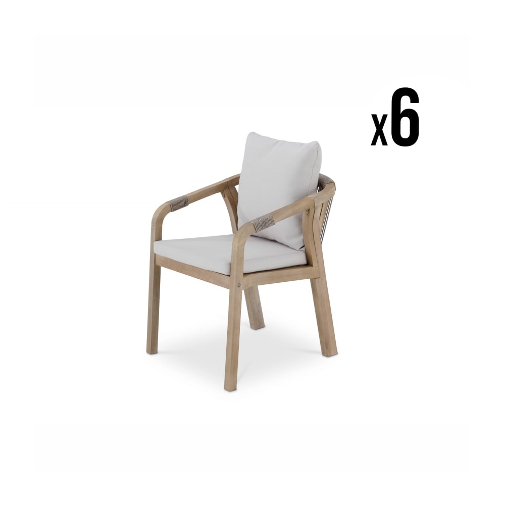 Lot 6 chaises jardin - corde