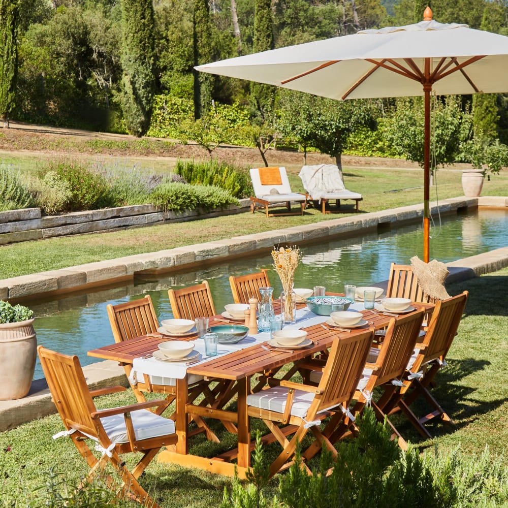 Pack de 6 sillas plegables de madera para jardín - Maisons du Monde
