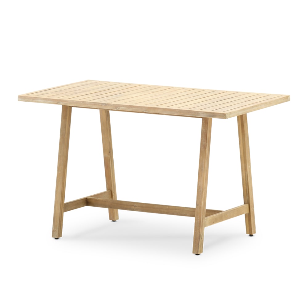 Mesa bar alta de jardín madera de acacia clara