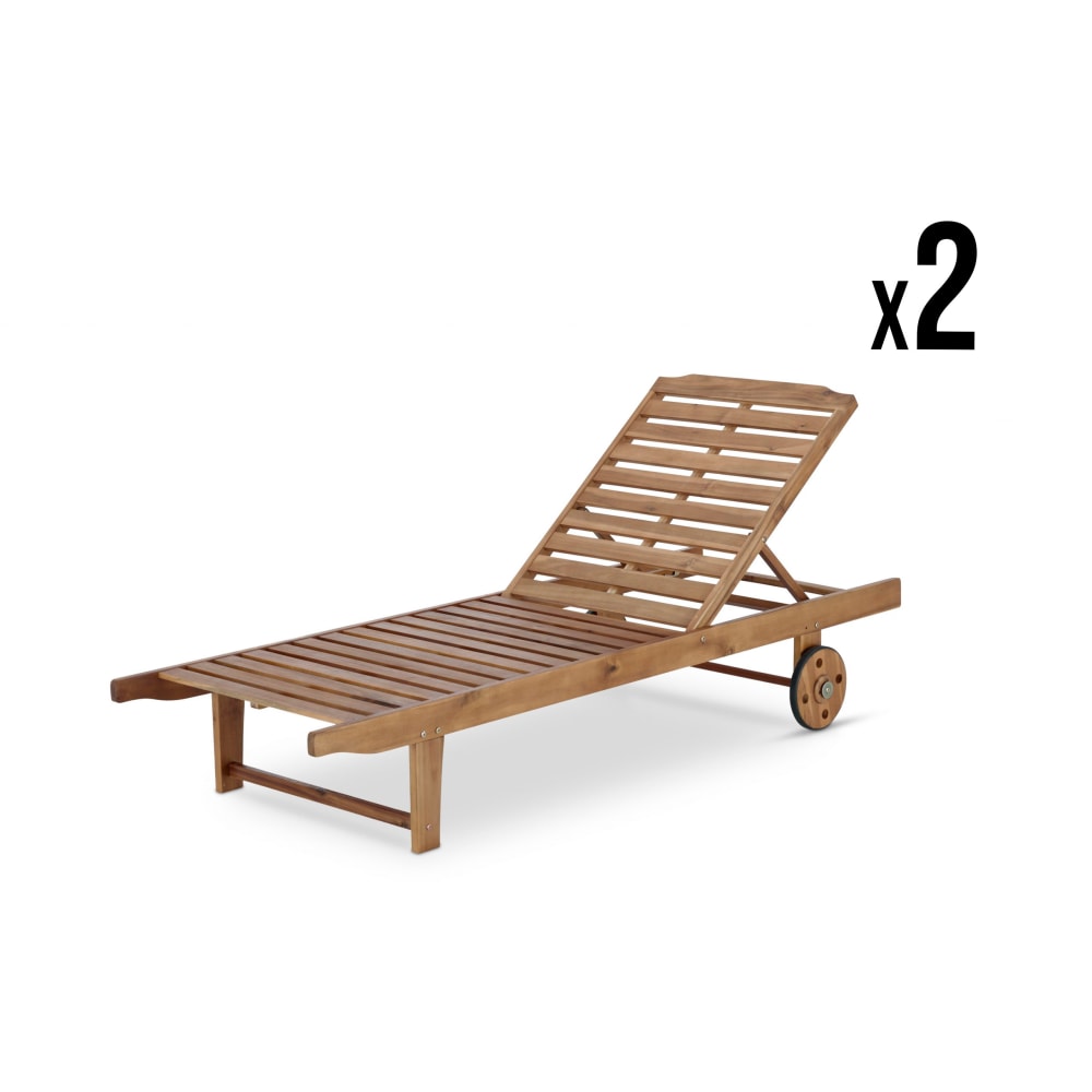 Lot de 2 chaises longues