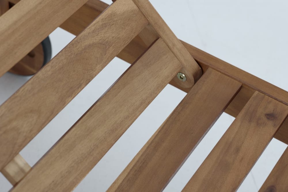 Pack da 2 lettini amaca da giardino in legno con ruote - Defora