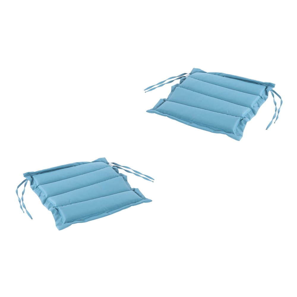 Pack de 2 cojines para sillas de jardín color turquesa 37x37x5 cm