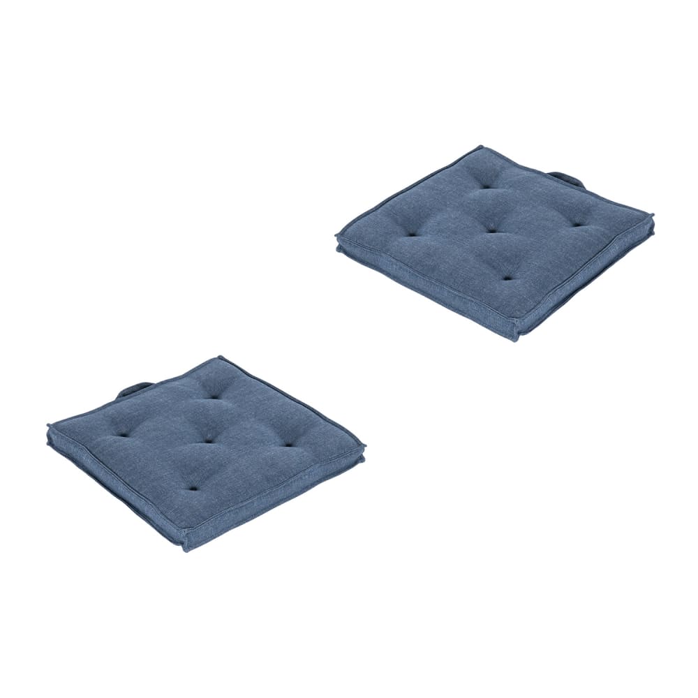 Pack de 2 cojines para sillas de jardín olefin azul 42x42 cm