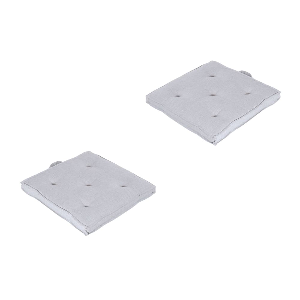 Pack de 2 cojines para sillas de jardín olefin gris claro 42x42 cm