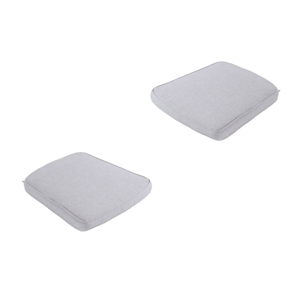 Pack de 2 cojines de sillas de jardín curvo olefin gris claro 45x47cm