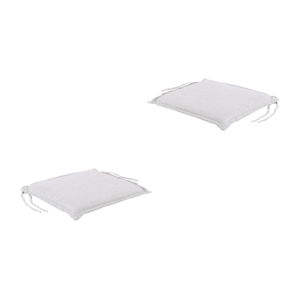 Pack de 2 cojines para sillas de jardín olefin gris claro 40x42 cm