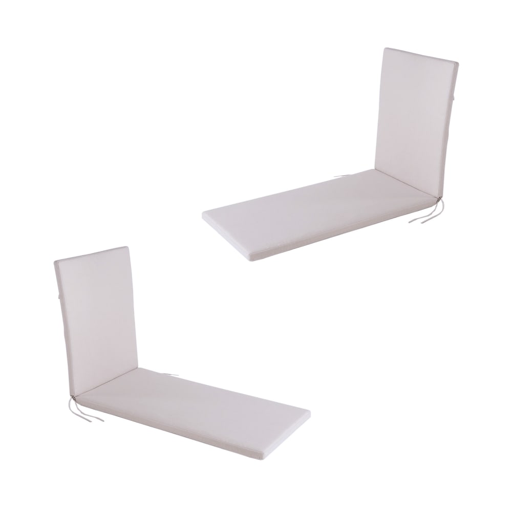 Pack de 2 cojines para tumbona olefin crudo 196x60x5 cm
