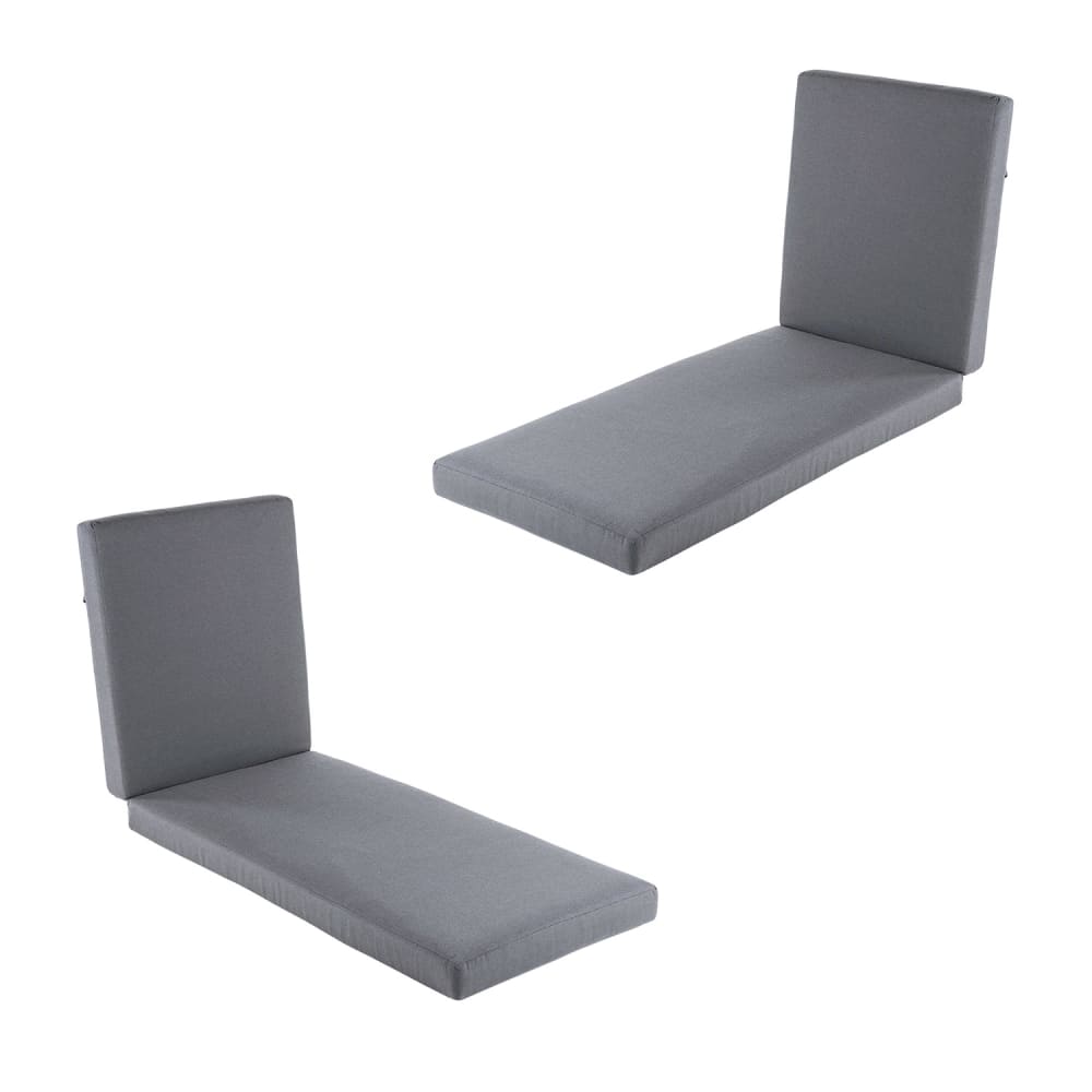 Pack de 2 cojines para tumbona olefin gris 190x60x10 cm