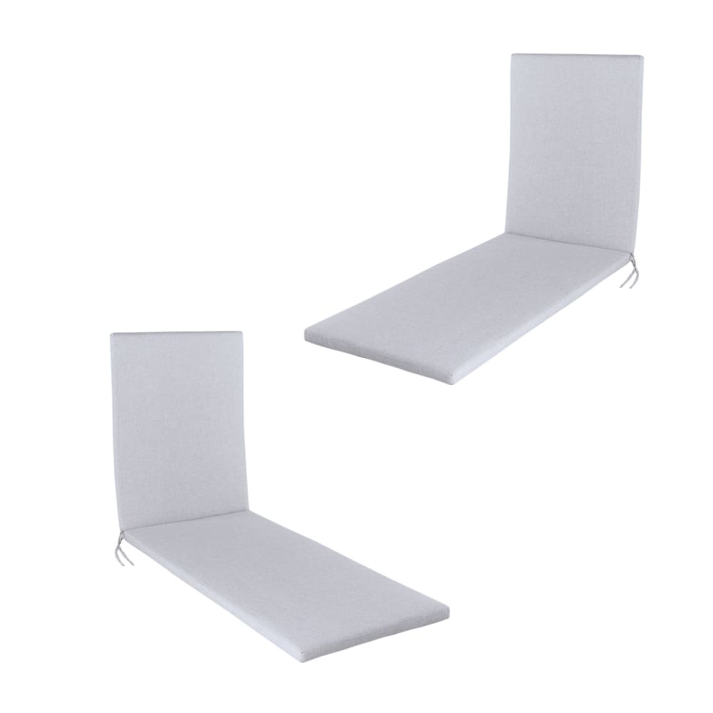 Pack de 2 cojines para tumbona olefin gris claro 196x60x5 cm