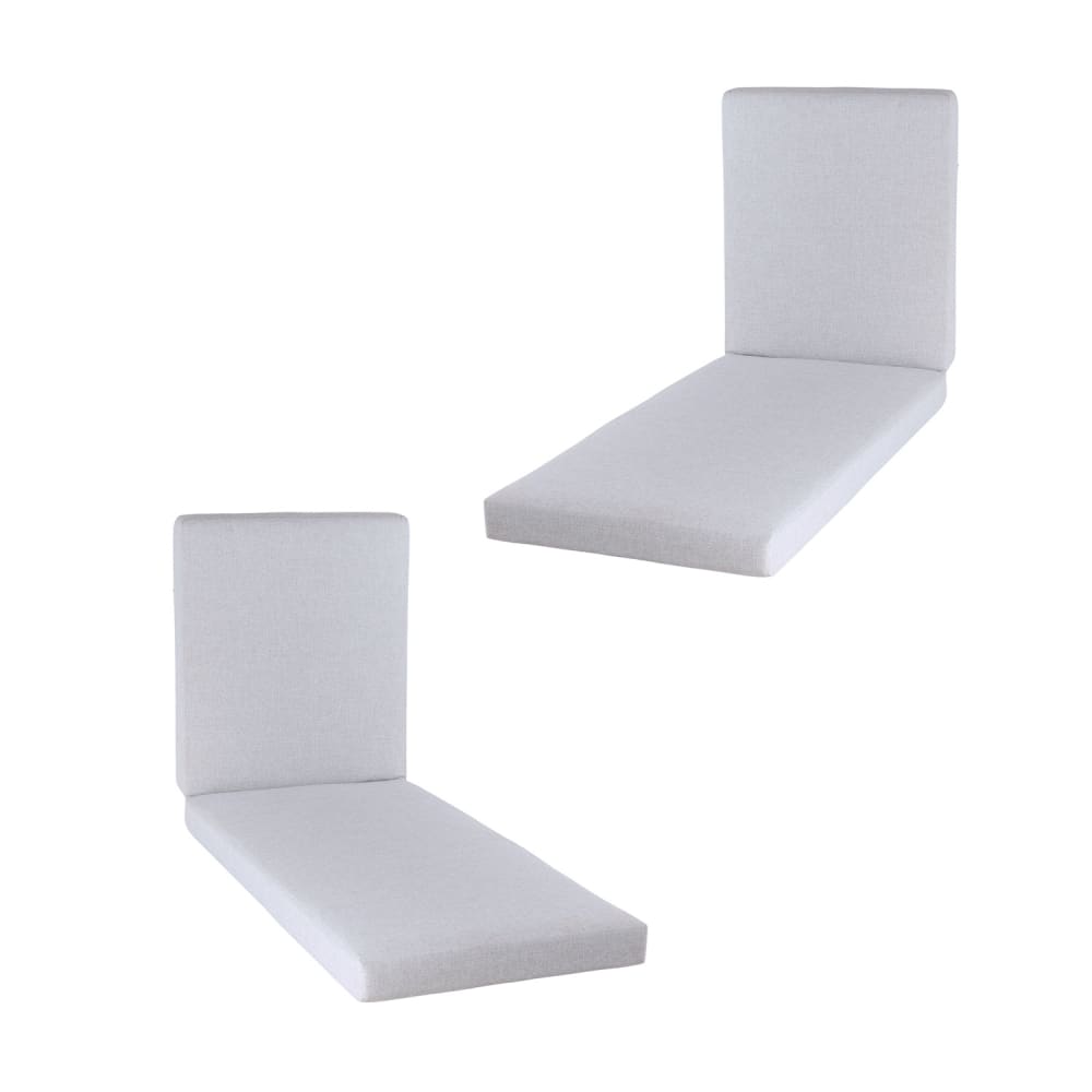 Pack de 2 cojines para tumbona olefin gris claro 190x60x10 cm