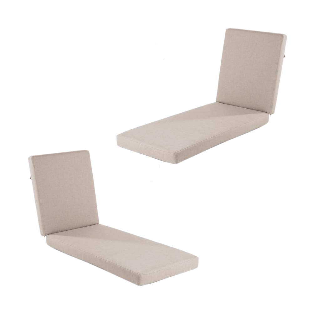 Pack de 2 cojines para tumbona olefin marrón tostado 190x60x10 cm